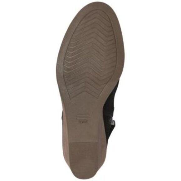 NWT TOMS Womens Black Knit Back Padded Sadie Round Toe Wedge Suede Booties 9.5 - Picture 4 of 5